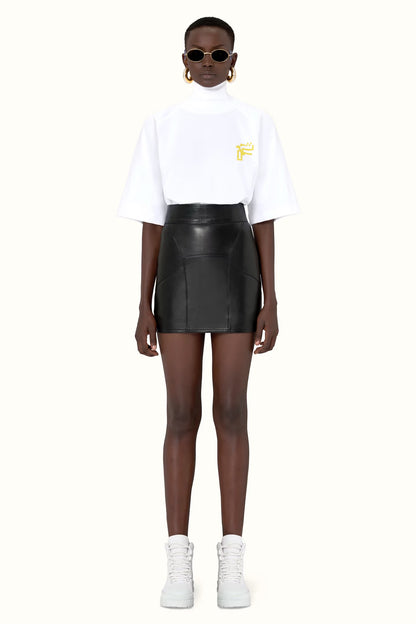 FENTY by Rihanna Lambskin Leather Mini Skirt – Size 34 – Black