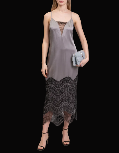 Kiki de Montparnasse satin lace slip dress — rent from Laura Messerschmitt, Berlin stylist