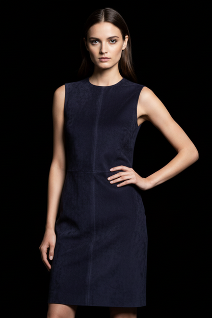 Balenciaga navy suede leather dress — rent from Laura Messerschmitt, Berlin stylist