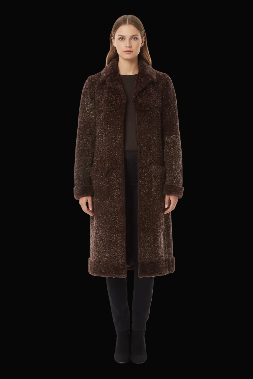 Chanel — 2004 Curly Shearling Long Coat — front view