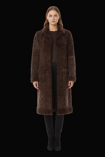Chanel — 2004 Curly Shearling Long Coat — front view