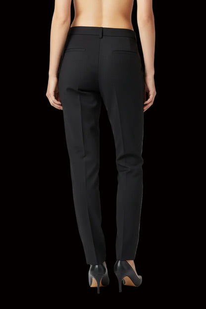 Dior virgin wool cigarette trousers back view — tailored fit with belt loops