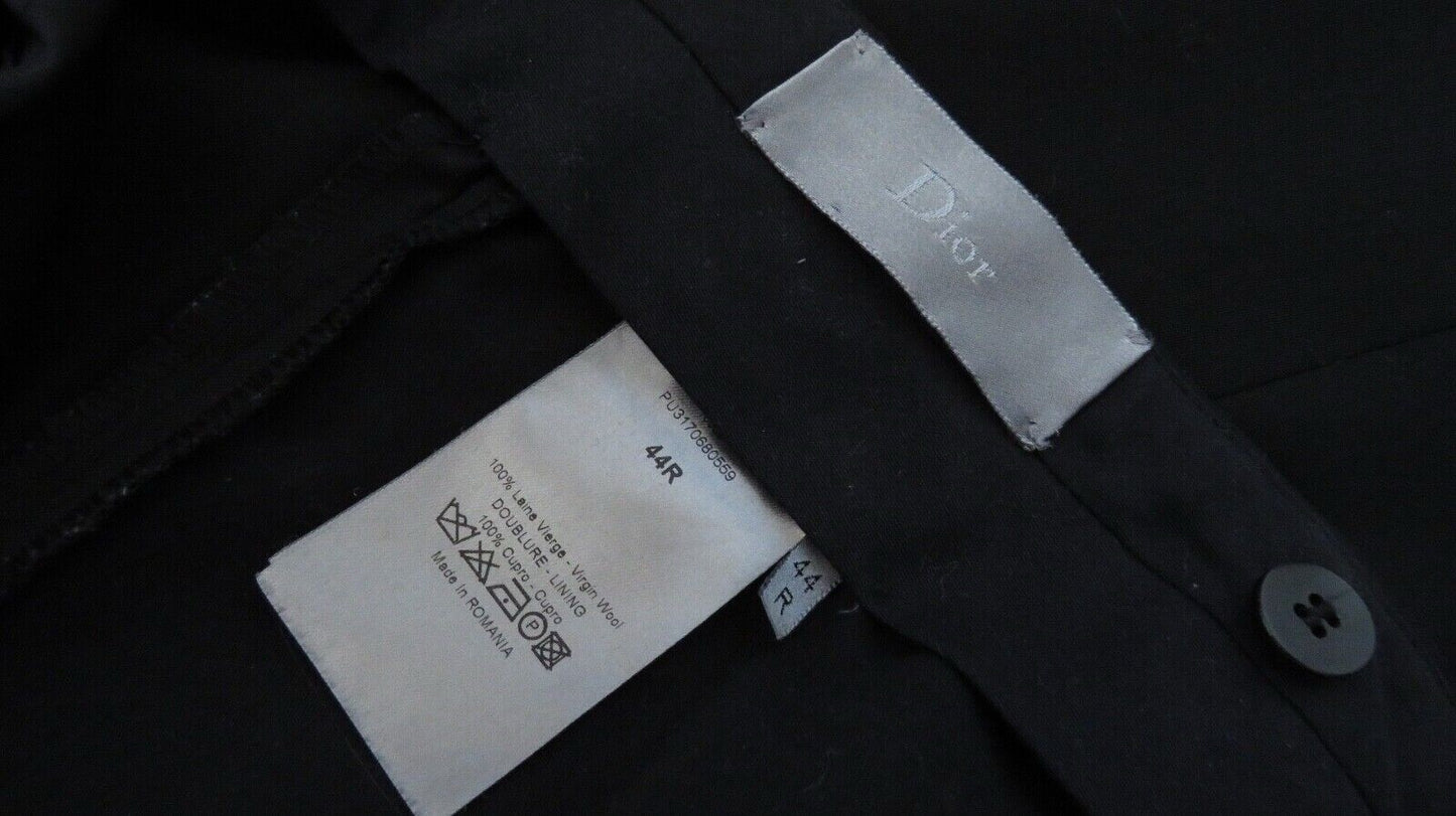 Dior label — 100% Laine Vierge Virgin Wool, Cupro lining, Size 44R, Made in Romania