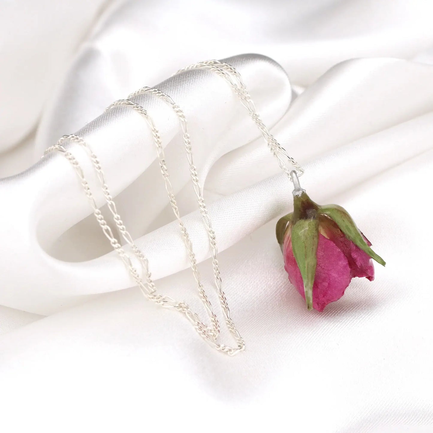 Echte Rose Anhänger mit 925 Sterling Silberkette - Botan