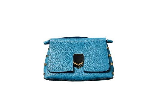 Jimmy Choo lockett bag in blue leather — rent from Laura Messerschmitt, Berlin stylist