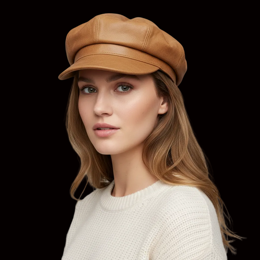 Hermès — Beanie in Leather — front view