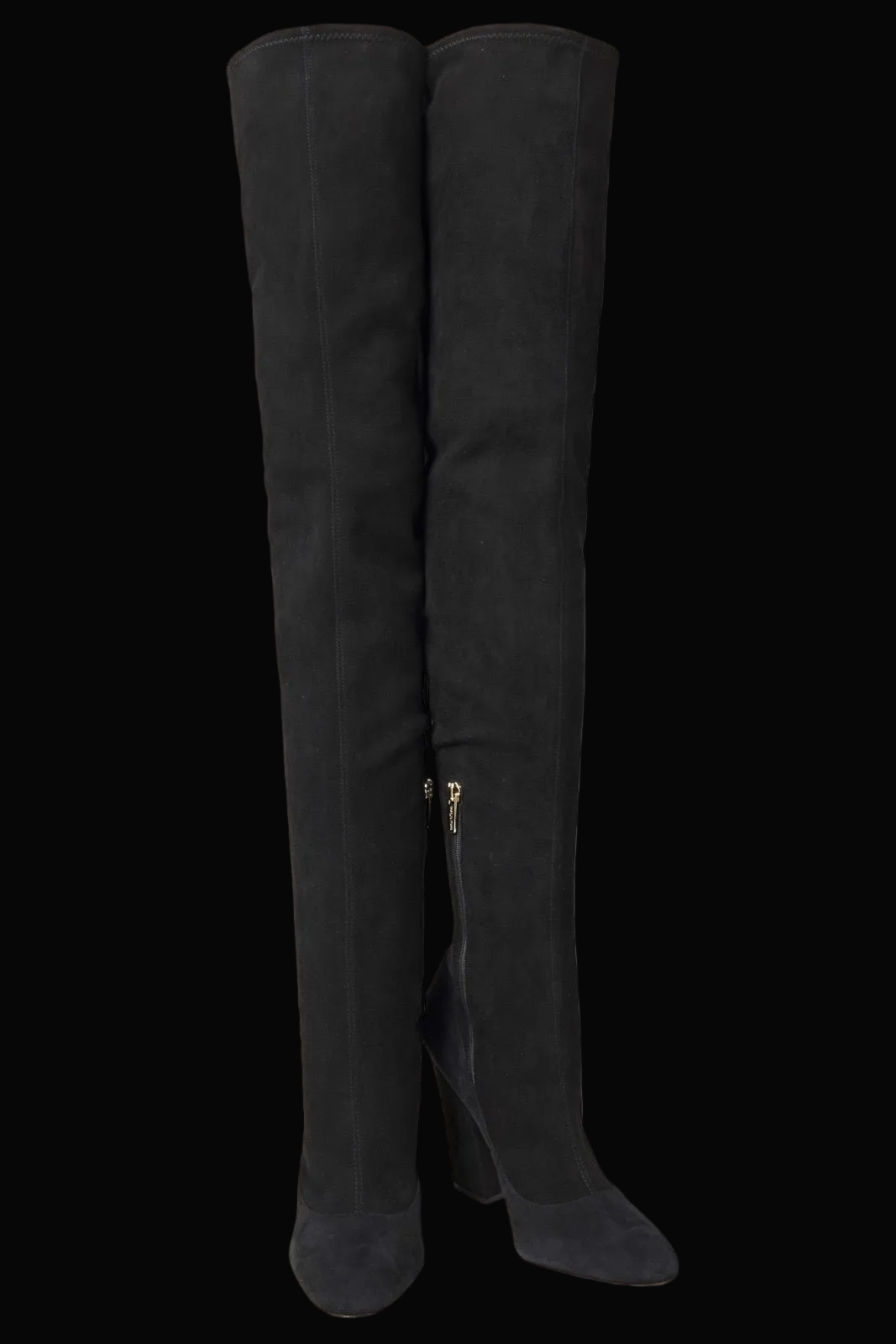 Sergio Rossi — Suede Over-Knee Boots — front view