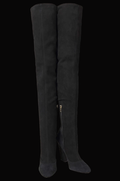 Sergio Rossi — Suede Over-Knee Boots — front view
