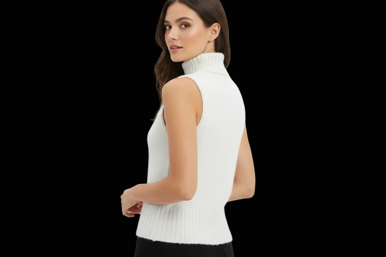 Zara — Alpaca Blend Turtleneck Pullunder — detail view