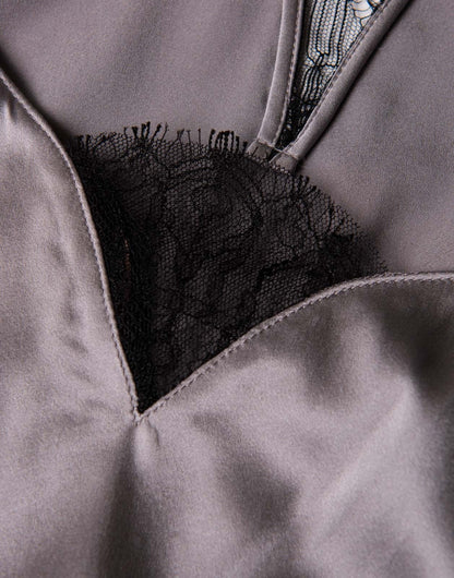 Kiki de Montparnasse satin dress lace panel close-up — Laura Messerschmitt Berlin