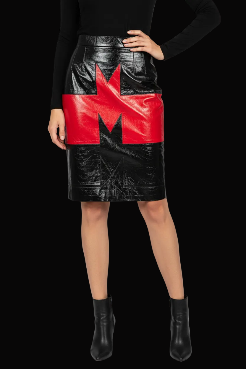 Marcell von Berlin patent leather skirt — rent from Laura Messerschmitt, Berlin stylist