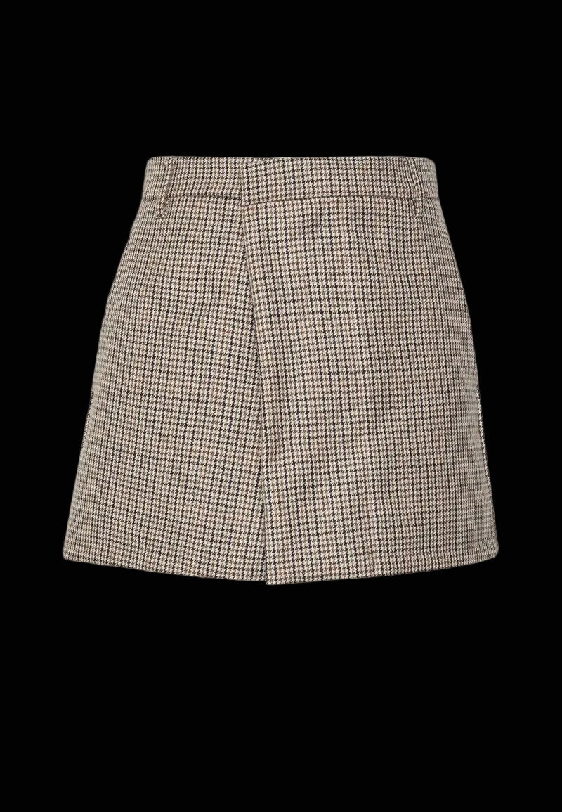 N°21 brown wool check mini skirt back view — Laura Messerschmitt Berlin