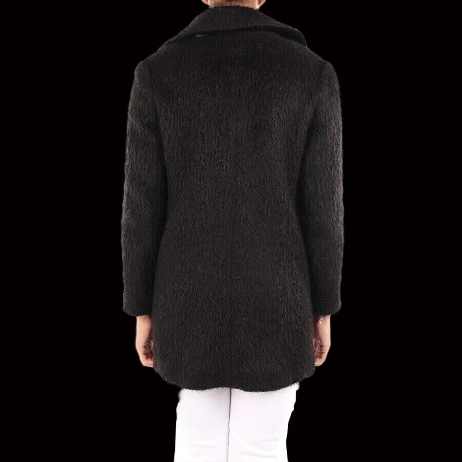 Chloé black alpaca wool winter coat back view — Laura Messerschmitt Berlin