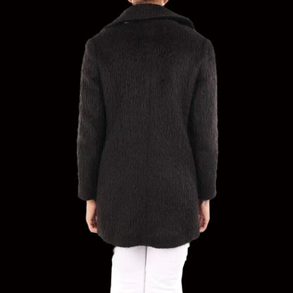 Chloé black alpaca wool winter coat back view — Laura Messerschmitt Berlin