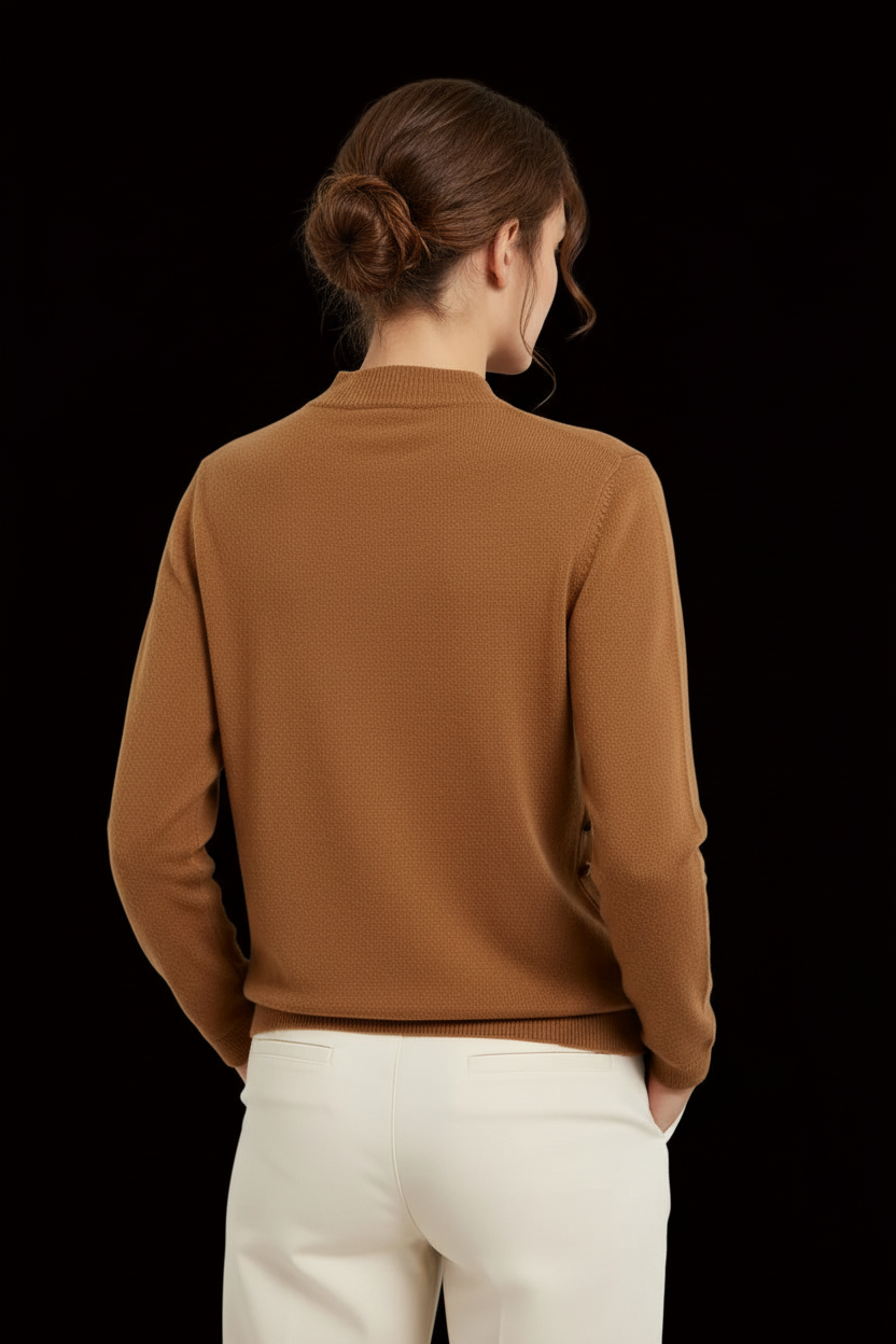 Loewe — Pure Cashmere Mock-Neck Sweater — detail view