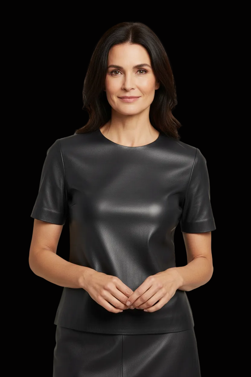 Prada — Black Leather Three-Piece Set (Skirt, Top & Jacket) — side view